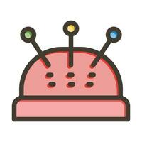 Pin Cushion Vector Thick Line Filled Colors Icon For Personal And Commercial Use.