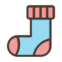 Sock Vector Thick Line Filled Colors Icon For Personal And Commercial Use.