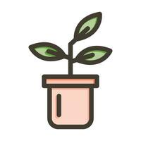 plantas vector grueso línea lleno colores icono para personal y comercial usar.