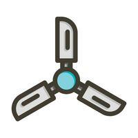 Ceiling Fan Vector Thick Line Filled Colors Icon For Personal And Commercial Use.