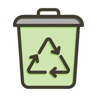 Recycle Bin Vector Thick Line Filled Colors Icon For Personal And Commercial Use.