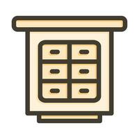 Filling Cabinet Vector Thick Line Filled Colors Icon For Personal And Commercial Use.