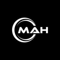 MAH letter logo design in illustration. Vector logo, calligraphy designs for logo, Poster, Invitation, etc.