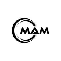 MAM letter logo design in illustration. Vector logo, calligraphy designs for logo, Poster, Invitation, etc.
