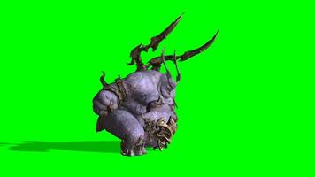 monster krom nyckel, 3d hög kvalitet monster attackera grön skärm animering video