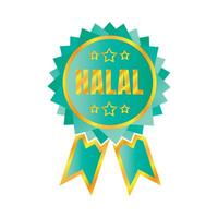 Certified halal food badge stamp, halal food and drink label, Certified halal food badge symbol vector