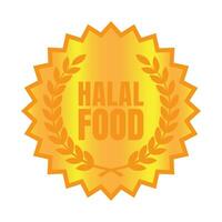 halal comida certificado Insignia estampilla, autorizado halal bebida y comida producto etiqueta, aprobado halal firmar sello vector