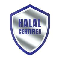 halal certificado Insignia diseño vector, halal comida producto estampilla, autorizado halal comida y bebida cinta sello etiqueta vector