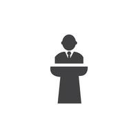 Speaker icon in flat style. Public speaker vector illustration on white isolated background. Speaker business concept.