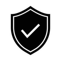 proteger cresta vector icono, proteger cheque marca firmar, aprobado proteccion para tu negocio, solicitud, sitio web, asegurado icono, antivirus diseño elementos silueta, acceso negado vector ilustración