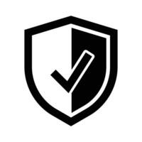 Shield Crest Vector Icon, Shield Check Mark Sign, Approved Protection For Your Business, Application, Website, Secured Icon, Antivirus Design Elements Silhouette, Access Denied Vector Illustration