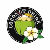 coconut drink logo template design vector