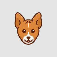 linda avatar basenji cabeza sencillo dibujos animados vector ilustración perro razas naturaleza concepto icono aislado