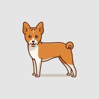 Cute basenji simple cartoon vector illustration dog breeds nature concept icon isolated