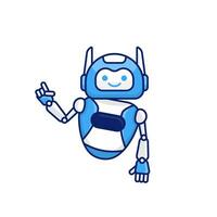 Robot character pose vector illustration. Robot mascot character design