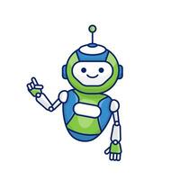 Robot character pose vector illustration. Robot mascot character design