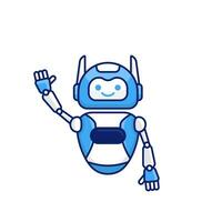 Robot character say Hi Hello vector illustration. Cute robot cartoon illustration design