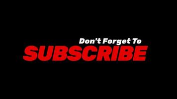 Don't forget to subscribe text animation on black background with glitch effect. video