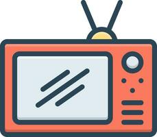 color icon for tv vector