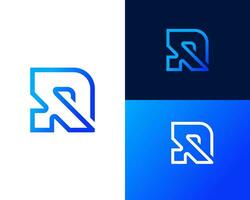 Letter R tech and technology logo design vector