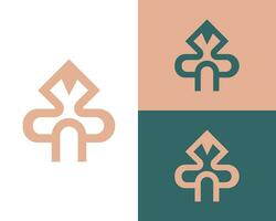 letra metro emblema logo diseño vector