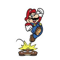 cute illustration designs for the characters in the super mario bros game vector