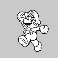 cute illustration designs for the characters in the super mario bros game vector