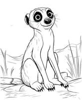 meerkat coloring pages for kids vector