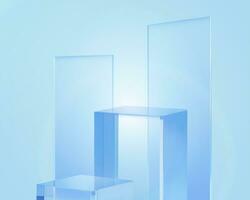 3d vaso monitor estar decorado con cristal lámina. hermosa escena diseño adecuado para verano productos vector