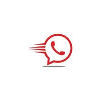 fast message red phone symbol icon vector