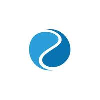 circle motion blue waters curves logo vector