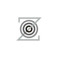 letter z gradient circle stripes logo vector