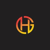 letter hg shine gradient logo vector