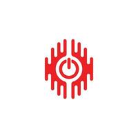 power button stripes geometric abstract symbol logo vector