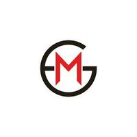 letter gm colorful round logo vector