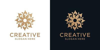 Floral ornament logo design abstract vector