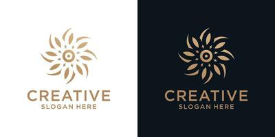 Floral ornament logo design abstract vector