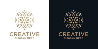 Floral ornament logo design abstract vector