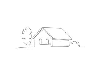 A house surrounded by plants vector