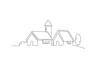 A village with beautiful scenery vector