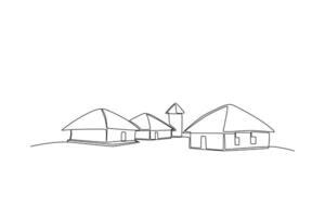 People's houses in the village vector