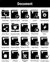 A set of 20 Document icons as call folder, approved book, add book vector