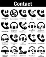 A set of 20 contact icons assynchronize call, call prohibited, call settings vector