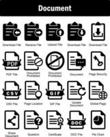 A set of 20 Document icons as download file, receive file, upload file vector