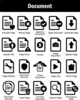 A set of 20 Document icons as favorite page, wrong page, approve document vector