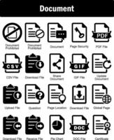 A set of 20 Document icons as document prohibited, document, document vector