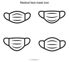 Medical face mask icon, vector illustration.