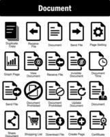 A set of 20 Document icons as duplicate copy, receive file, document vector