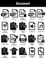 A set of 20 Document icons as finance folder, edit page, location page vector