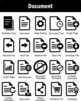 A set of 20 Document icons as dupliacte copy, document, page setting vector